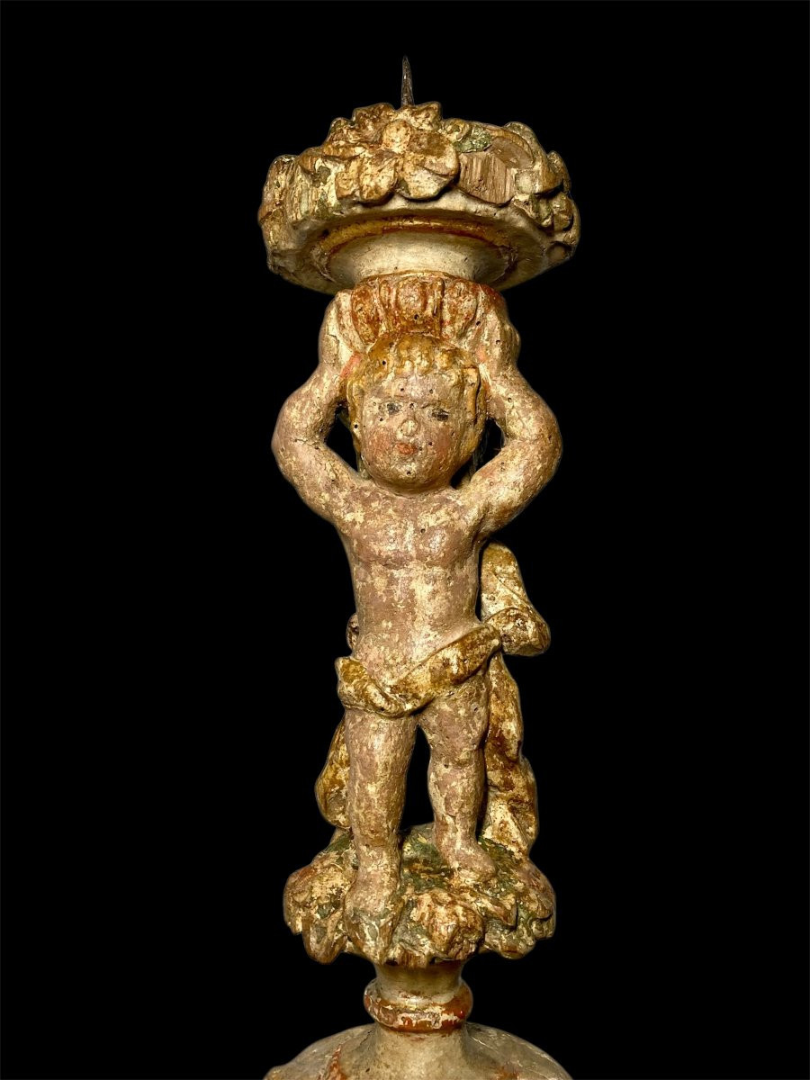 1580 - Toscana - Coppia di candelieri scolpiti ad angeli-photo-8