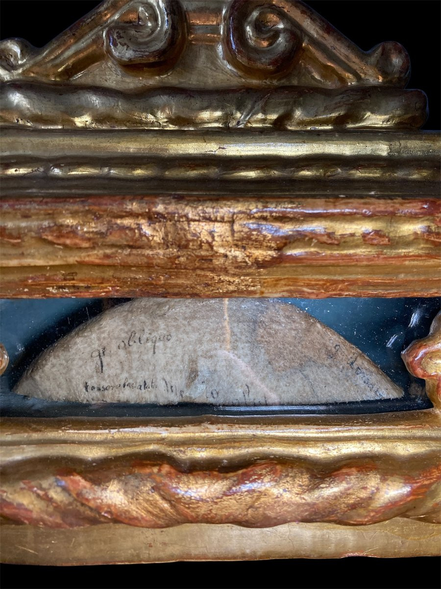 XVI sec. - Venezia - Teca reliquiario in legno dorato-photo-5