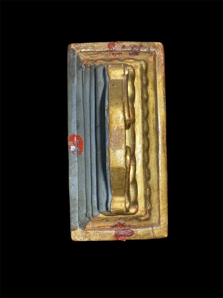 XVI sec. - Venezia - Teca reliquiario in legno dorato-photo-7