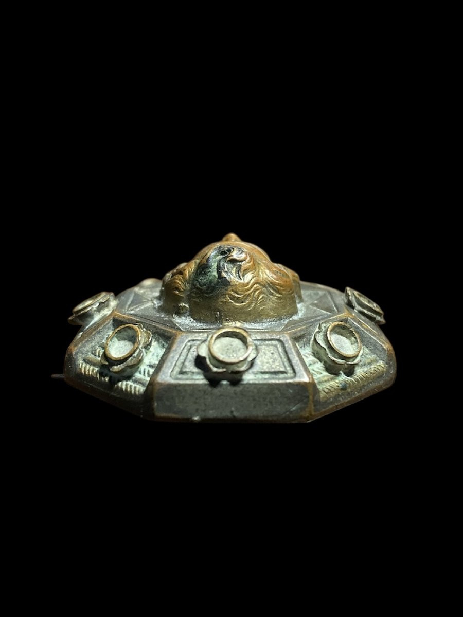 1480 ca. - Francia o Italia - Spilla in bronzo con Putto-photo-7