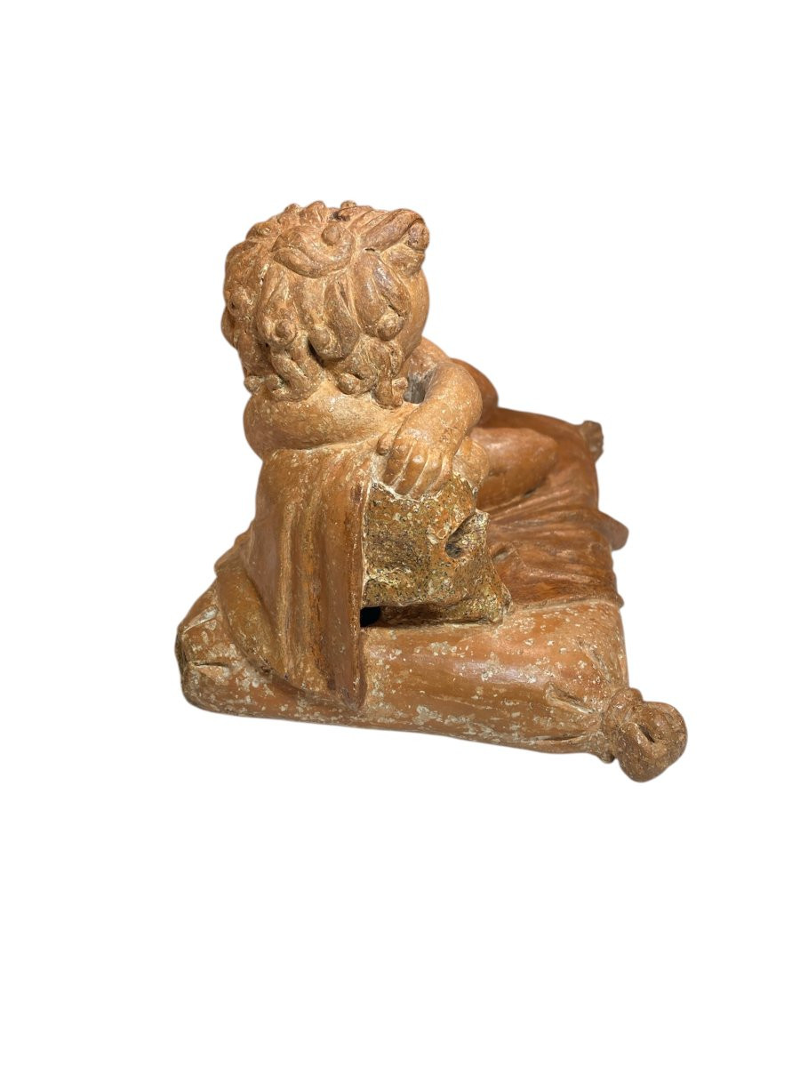 Roma - XVII sec. - Terracotta - Vanitas con putto e teschio-photo-4