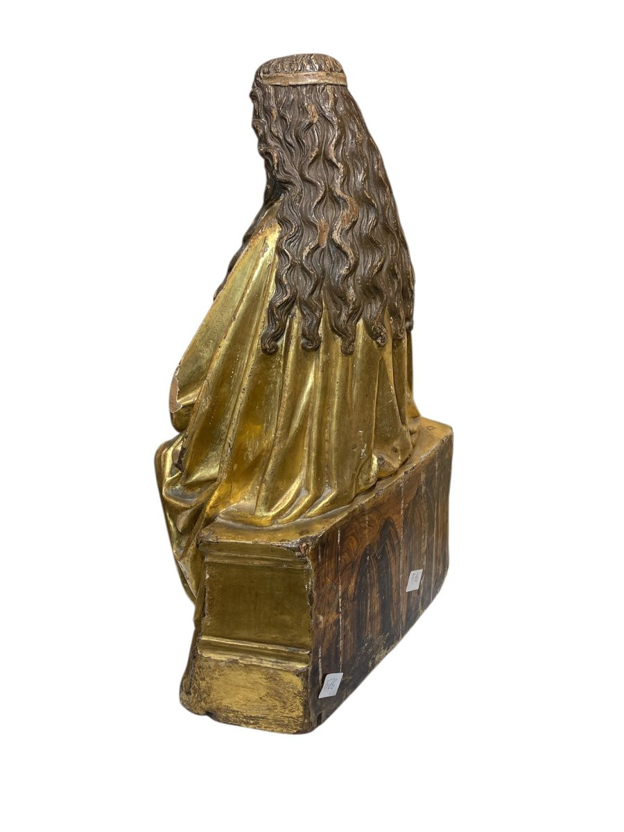 XVI sec. - Malines - Legno - Madonna in trono col Bambino-photo-4