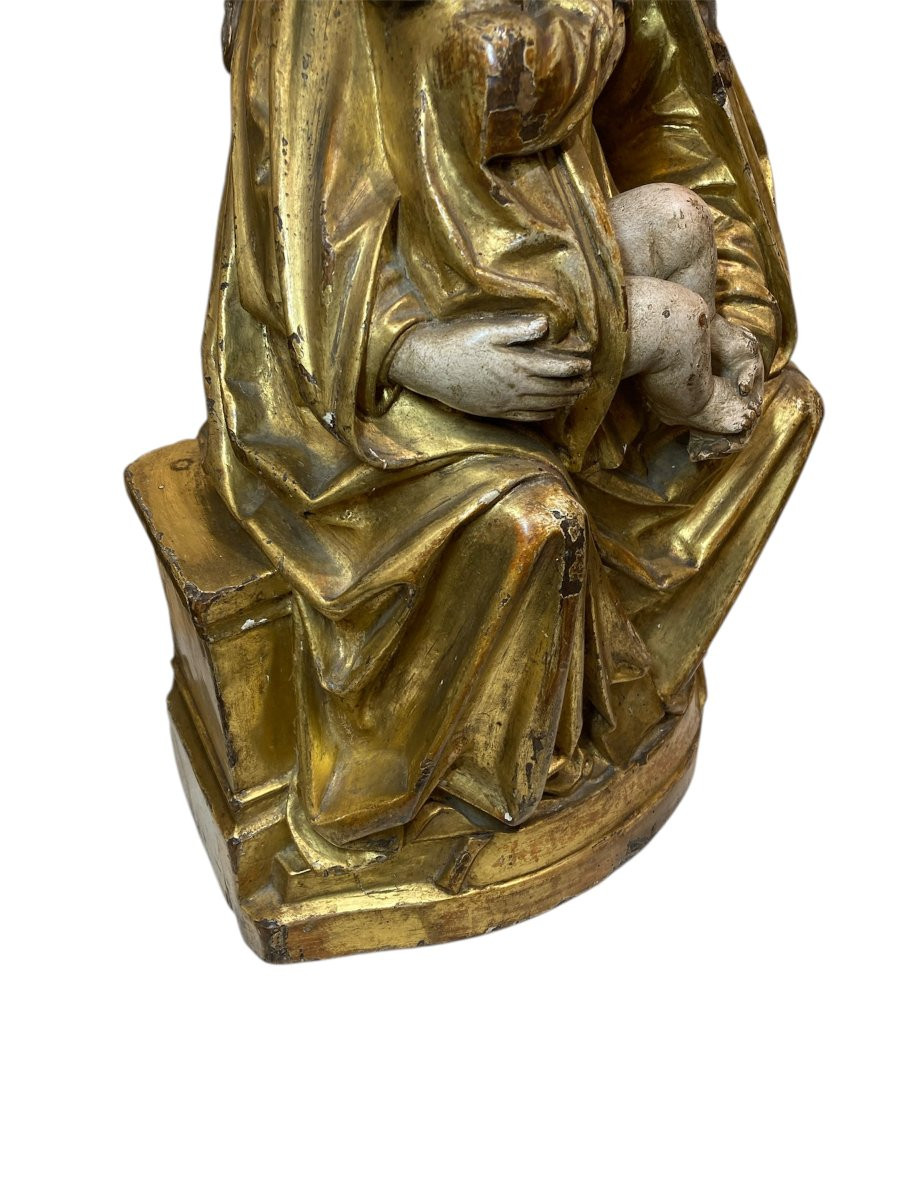 XVI sec. - Malines - Legno - Madonna in trono col Bambino-photo-5