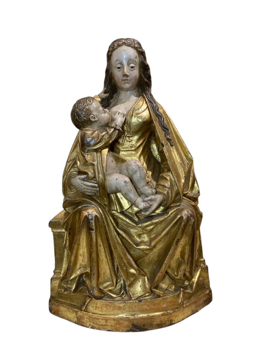 XVI sec. - Malines - Legno - Madonna in trono col Bambino