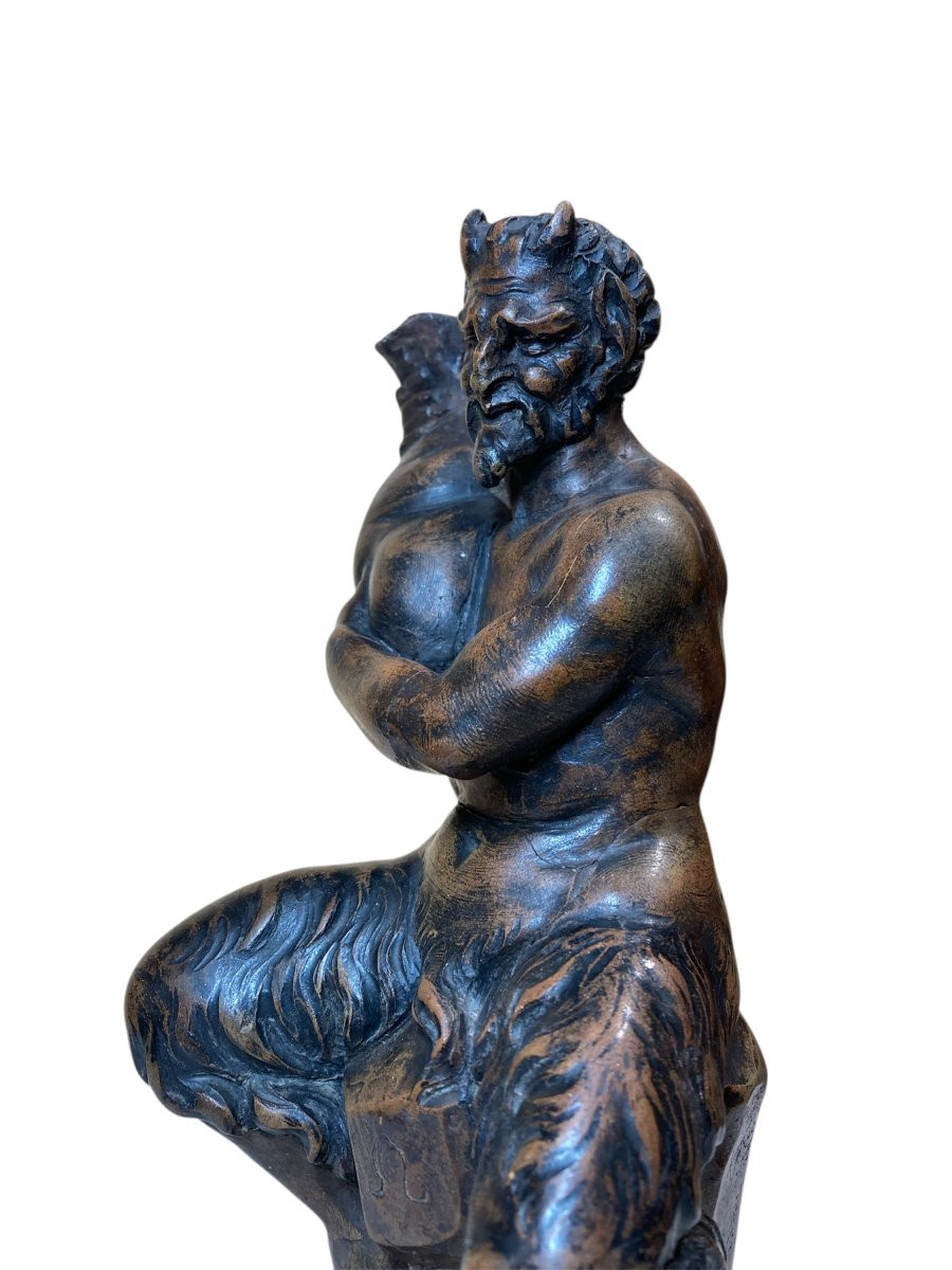 XIX sec. - Italia - Figura di satiro in terracotta-photo-2