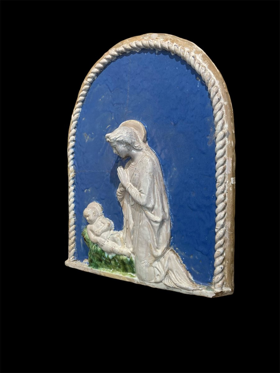 Metà del XVI sec. - Firenze - Terracotta invetriata -  Madonna dell’Umiltà con Bambino-photo-3
