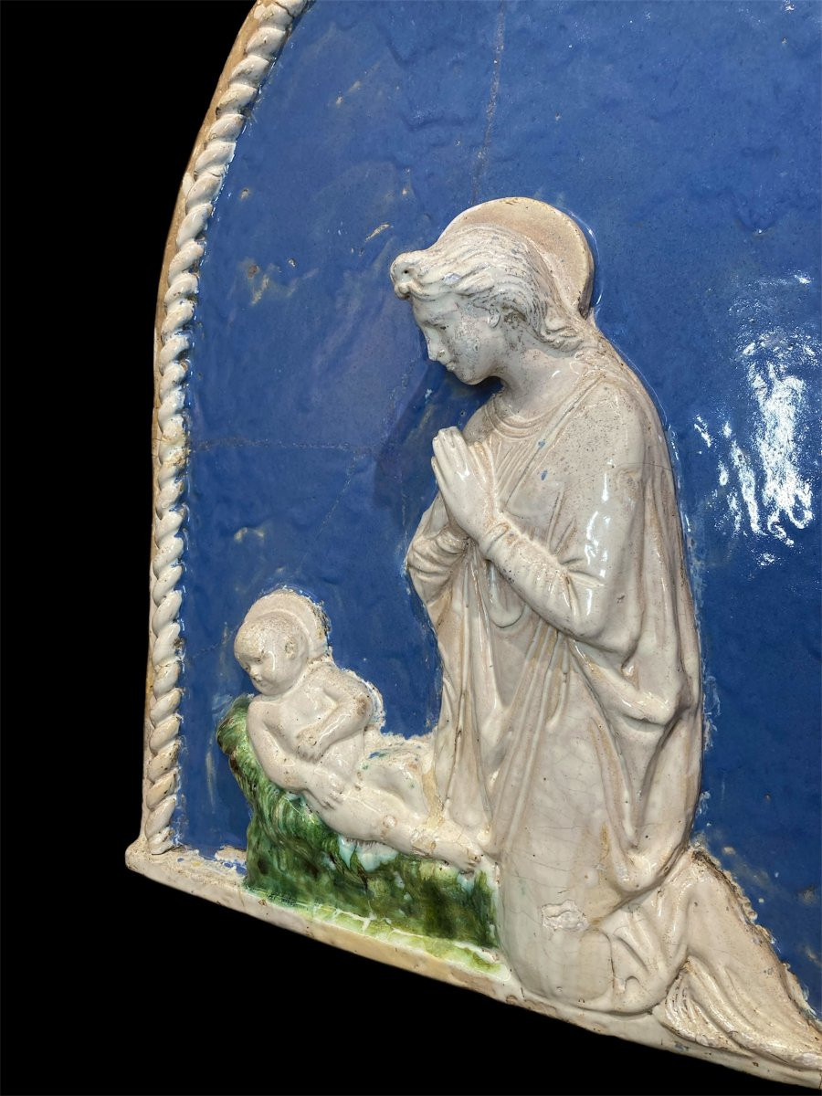 Metà del XVI sec. - Firenze - Terracotta invetriata -  Madonna dell’Umiltà con Bambino-photo-1