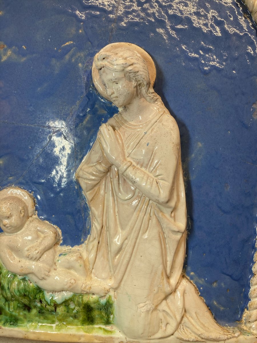 Metà del XVI sec. - Firenze - Terracotta invetriata -  Madonna dell’Umiltà con Bambino-photo-5