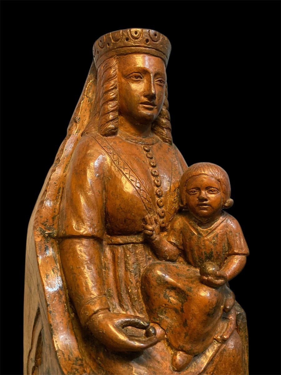 Inizio XV secolo - Francia o Italia del nord - Terracotta - Madonna in trono col Bambino-photo-2