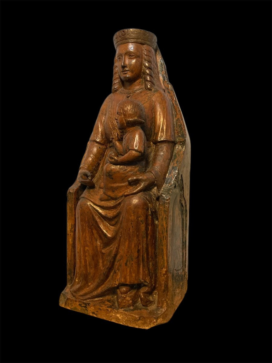 Inizio XV secolo - Francia o Italia del nord - Terracotta - Madonna in trono col Bambino-photo-2