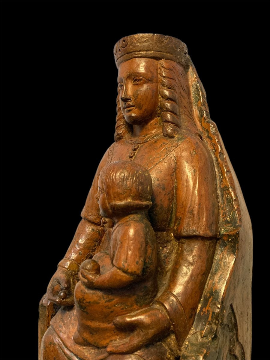 Inizio XV secolo - Francia o Italia del nord - Terracotta - Madonna in trono col Bambino-photo-4