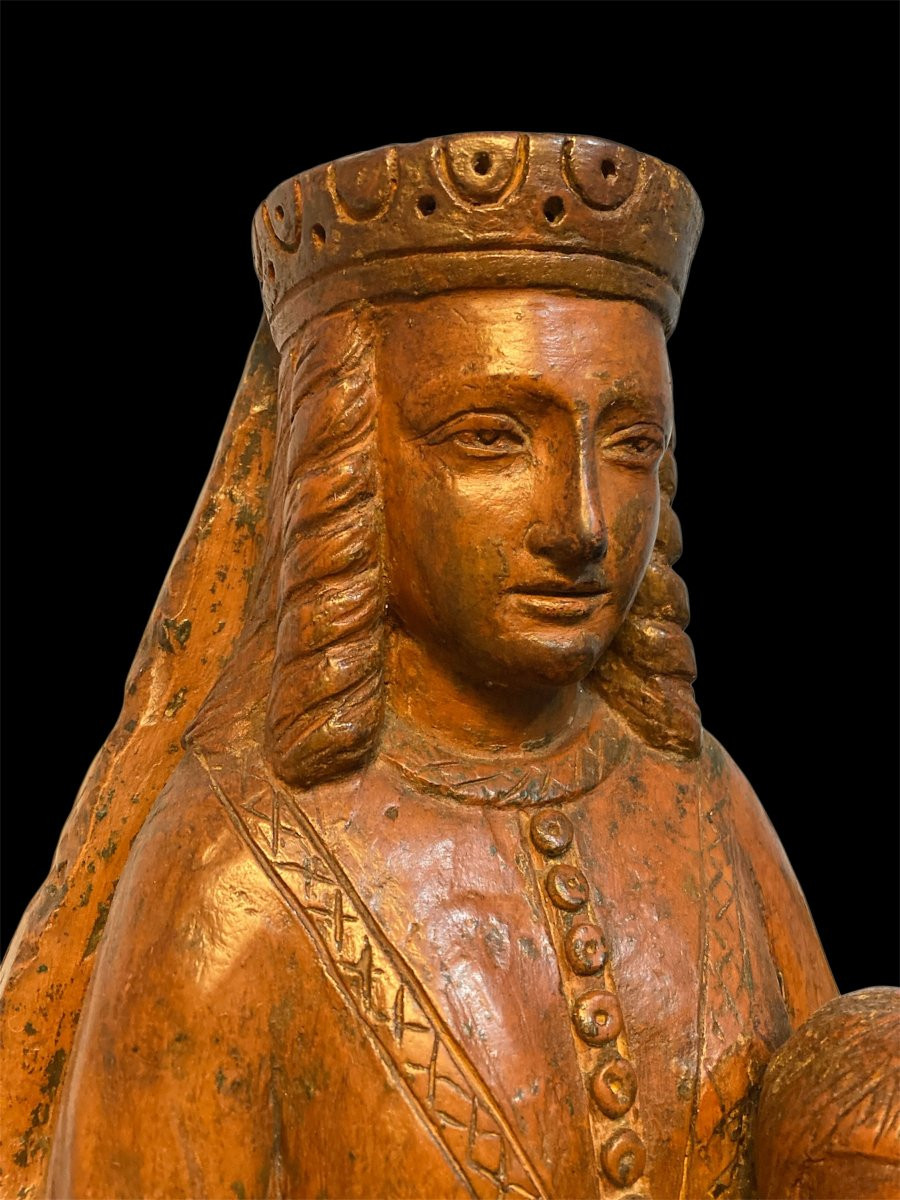 Inizio XV secolo - Francia o Italia del nord - Terracotta - Madonna in trono col Bambino-photo-5