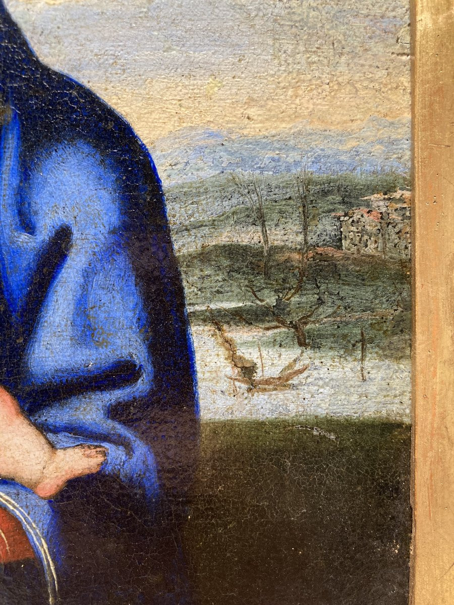 Lorenzo Costa (Ferrara, 1460 - Mantova, 1535) - Bottega di - Madonna del Libro - 1520/1530-photo-2