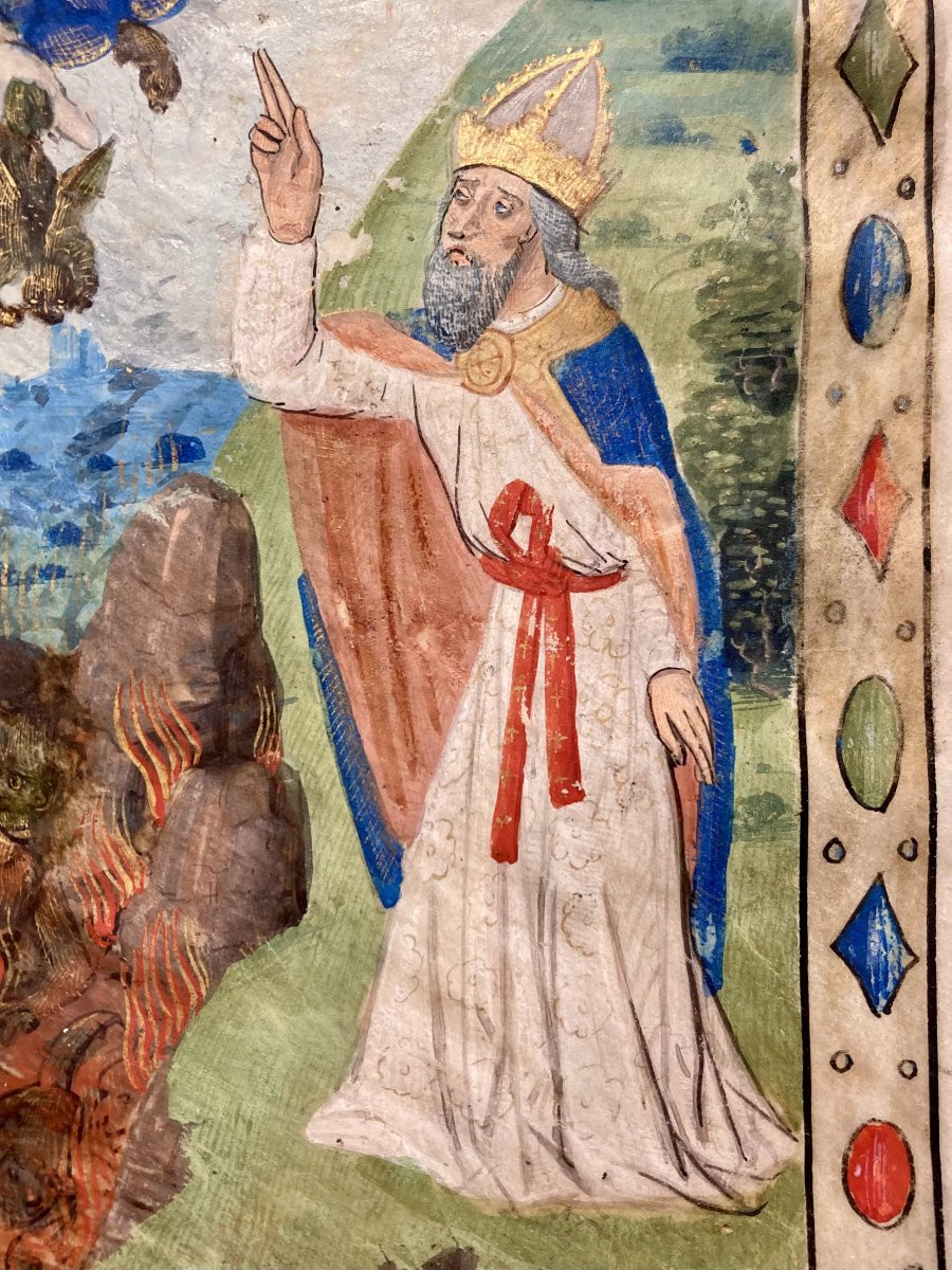 Miniatura su pergamena - La Caduta degli Angeli Ribelli - Scuola di Tours - 1470-1480-photo-2