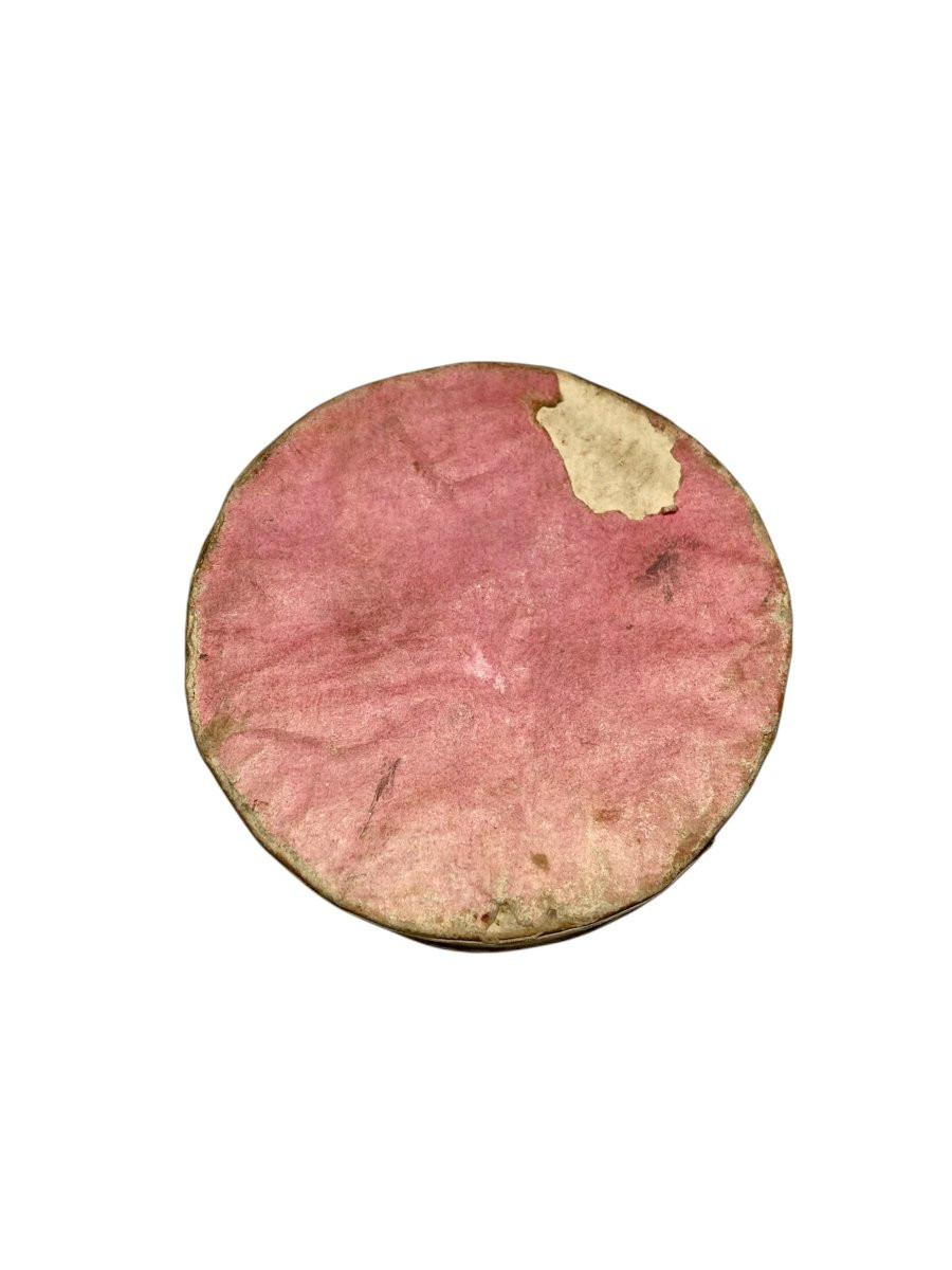 Fine XVIII sec. - Seta ricamata e carta - Scatolina porta ostie-photo-2