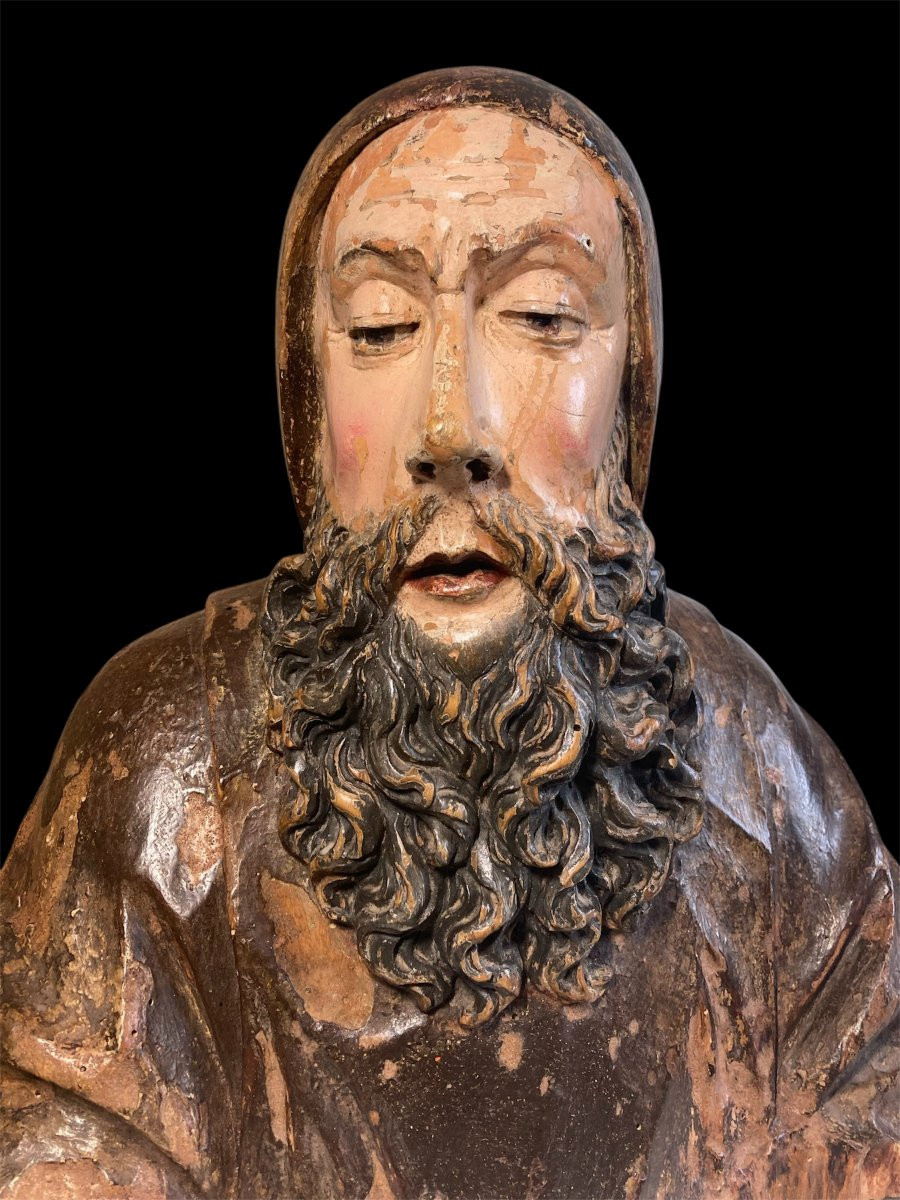 Ultimo quarto del XV sec. - Lombardia - Busto in legno di Sant'Antonio Abate-photo-2