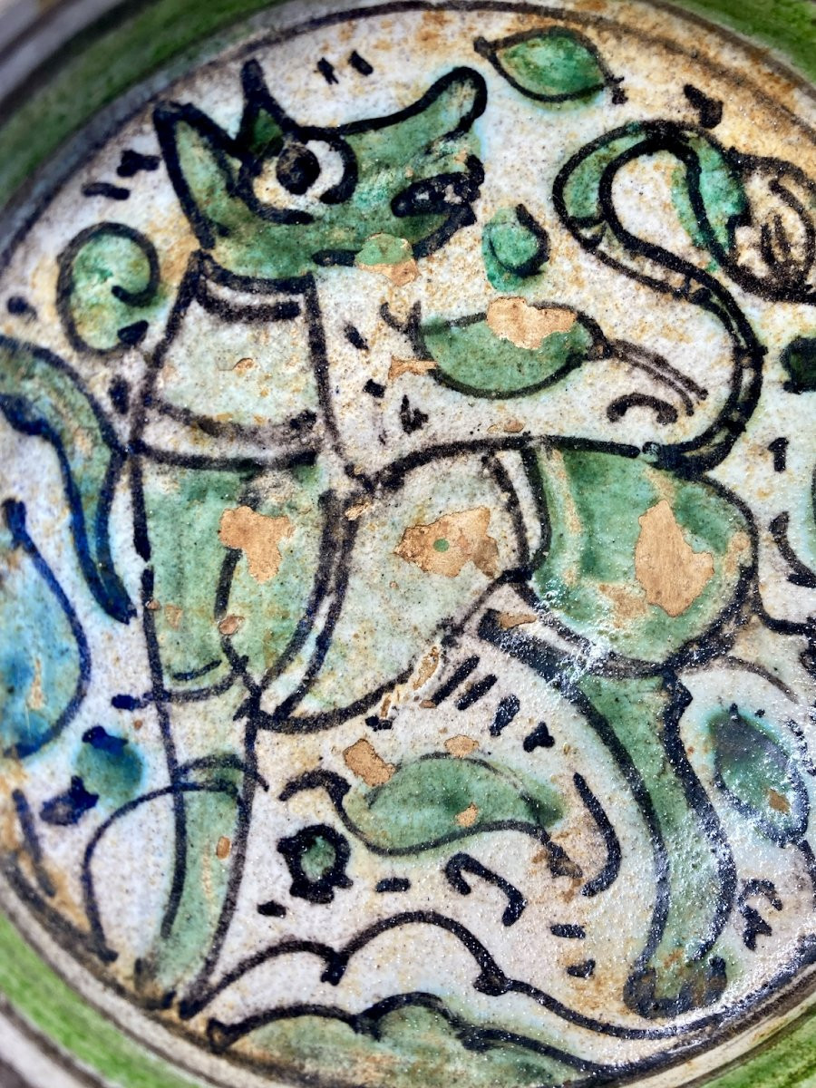 Viterbo - Metà del XIV secolo - Ciotola in maiolica policroma a figura zoomorfa-photo-2