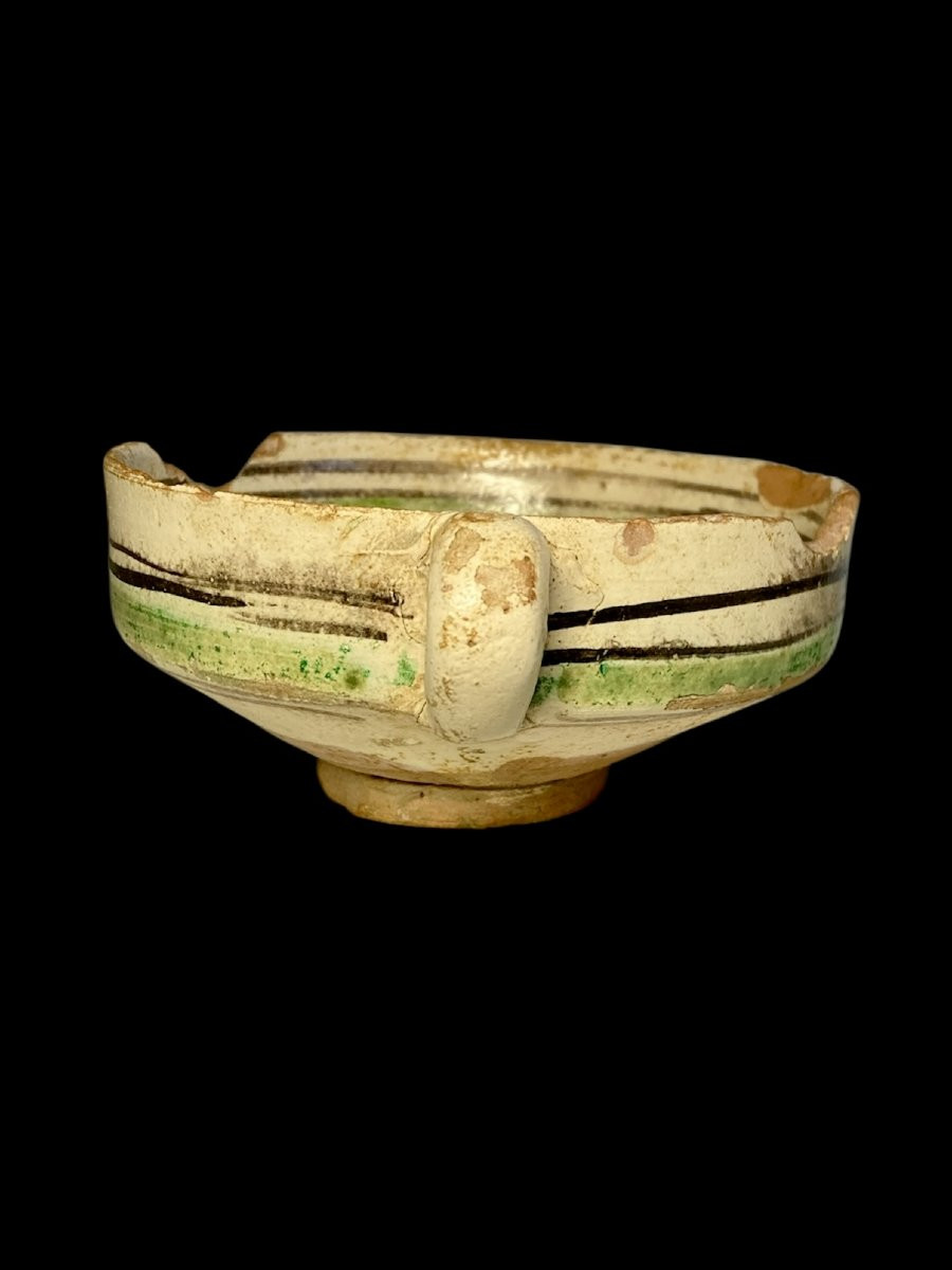 Viterbo - Metà del XIV secolo - Ciotola in maiolica policroma a figura zoomorfa-photo-1