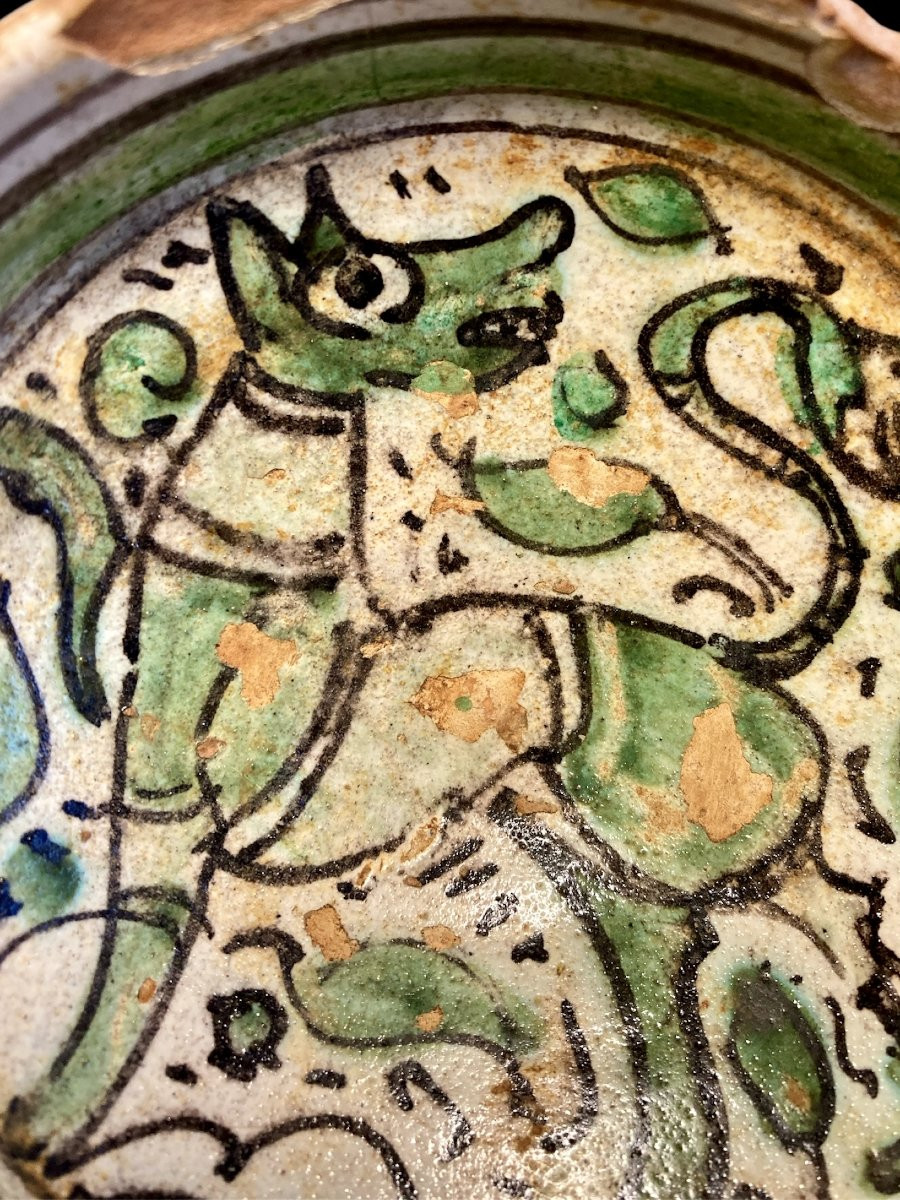 Viterbo - Metà del XIV secolo - Ciotola in maiolica policroma a figura zoomorfa-photo-8