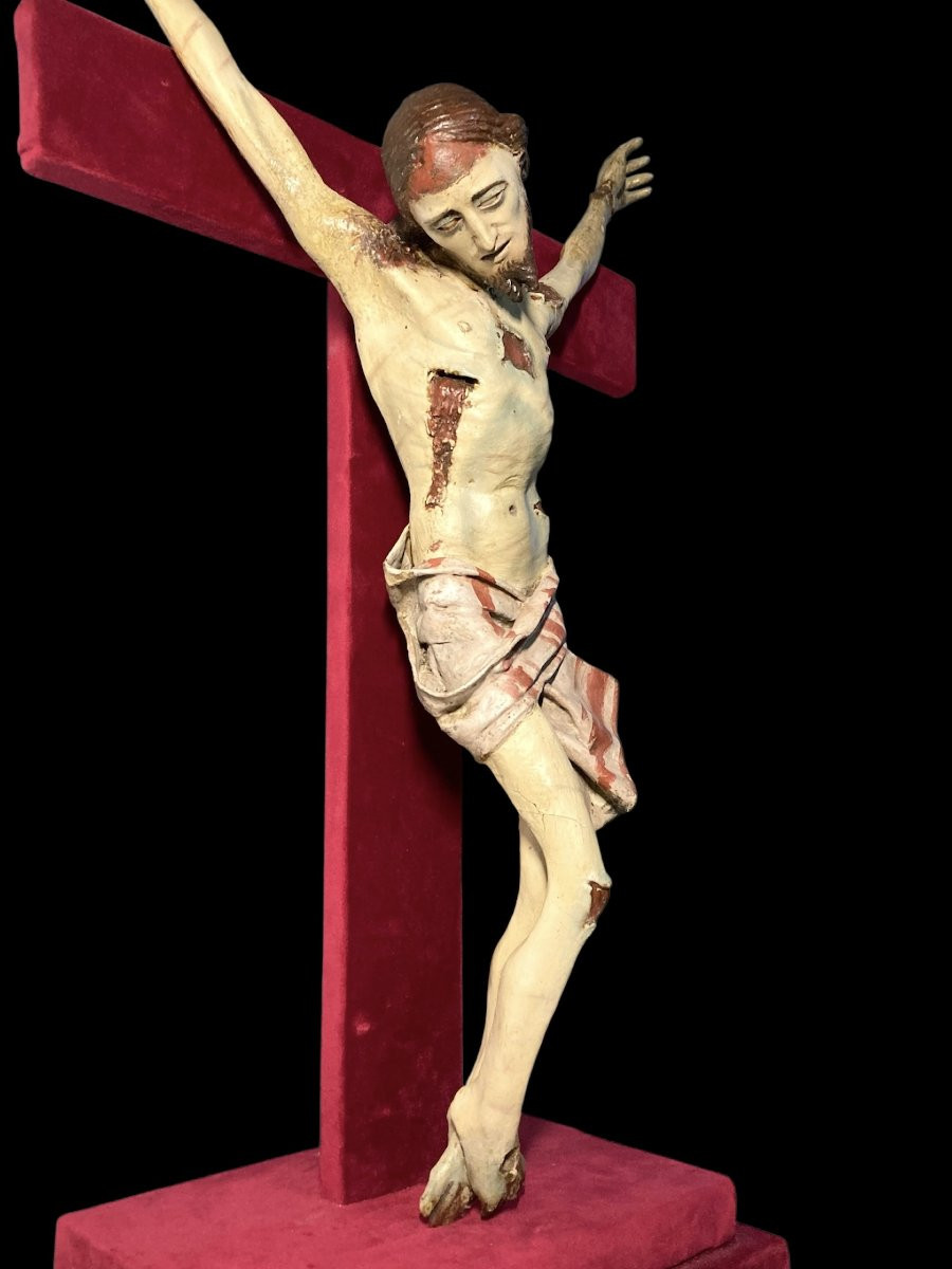Napoli - II quarto del XVII secolo - Cristo Crocifisso lacerato - Cartapesta, legno e vetro-photo-2
