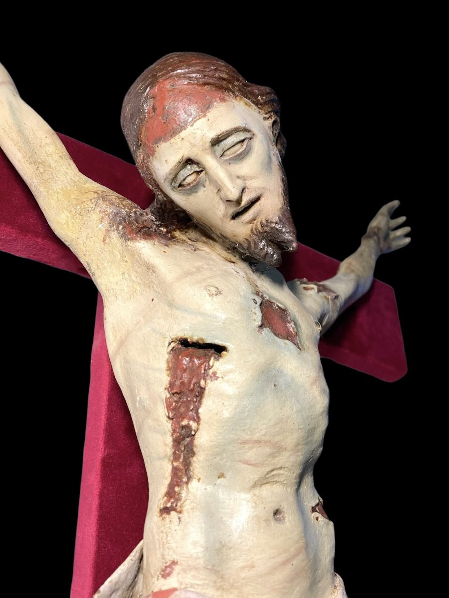 Napoli - II quarto del XVII secolo - Cristo Crocifisso lacerato - Cartapesta, legno e vetro-photo-7