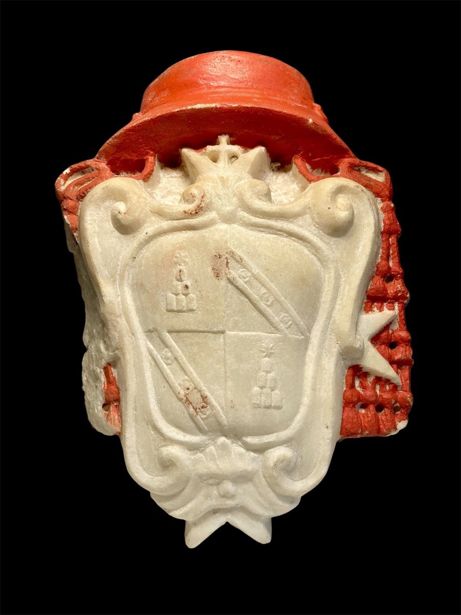 Stemma in marmo bianco del Cardinale Antonio Felice Chigi-Zondadari - Siena, circa 1712-photo-4