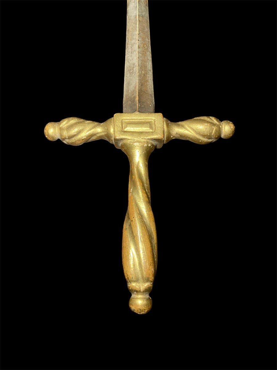 XVIII secolo - Spadino in legno dorato e argentato-photo-3