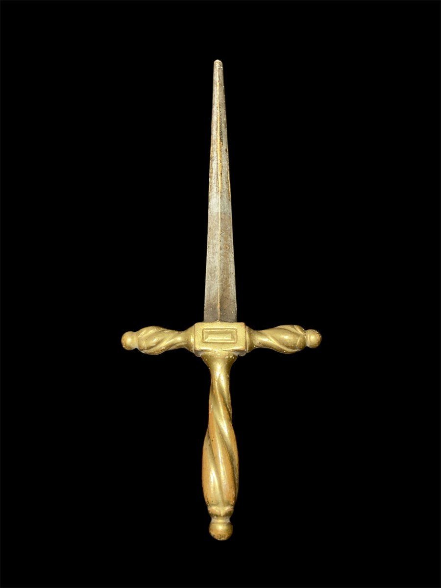 XVIII secolo - Spadino in legno dorato e argentato