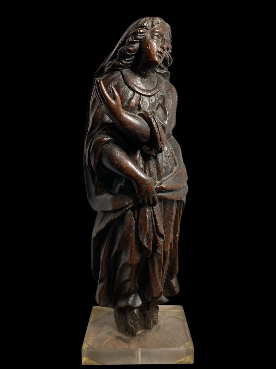 Inizi XVI secolo - Legno scolpito - Scultura fiamminga raffigurante La Maddalena-photo-3