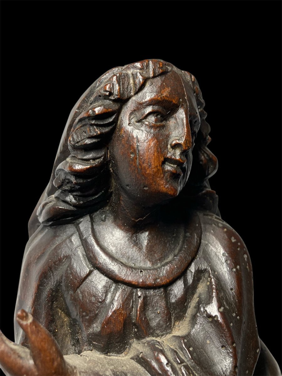 Inizi XVI secolo - Legno scolpito - Scultura fiamminga raffigurante La Maddalena-photo-3