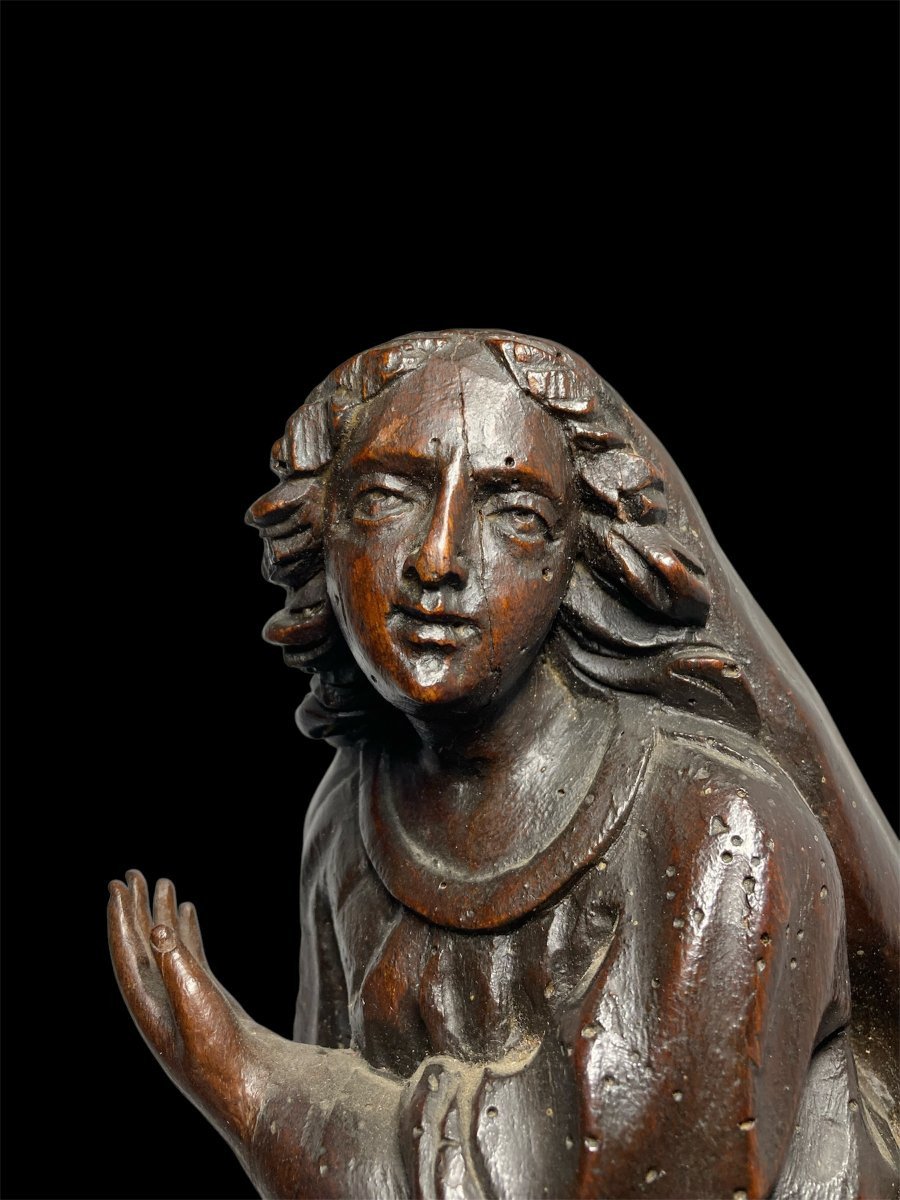 Inizi XVI secolo - Legno scolpito - Scultura fiamminga raffigurante La Maddalena-photo-4