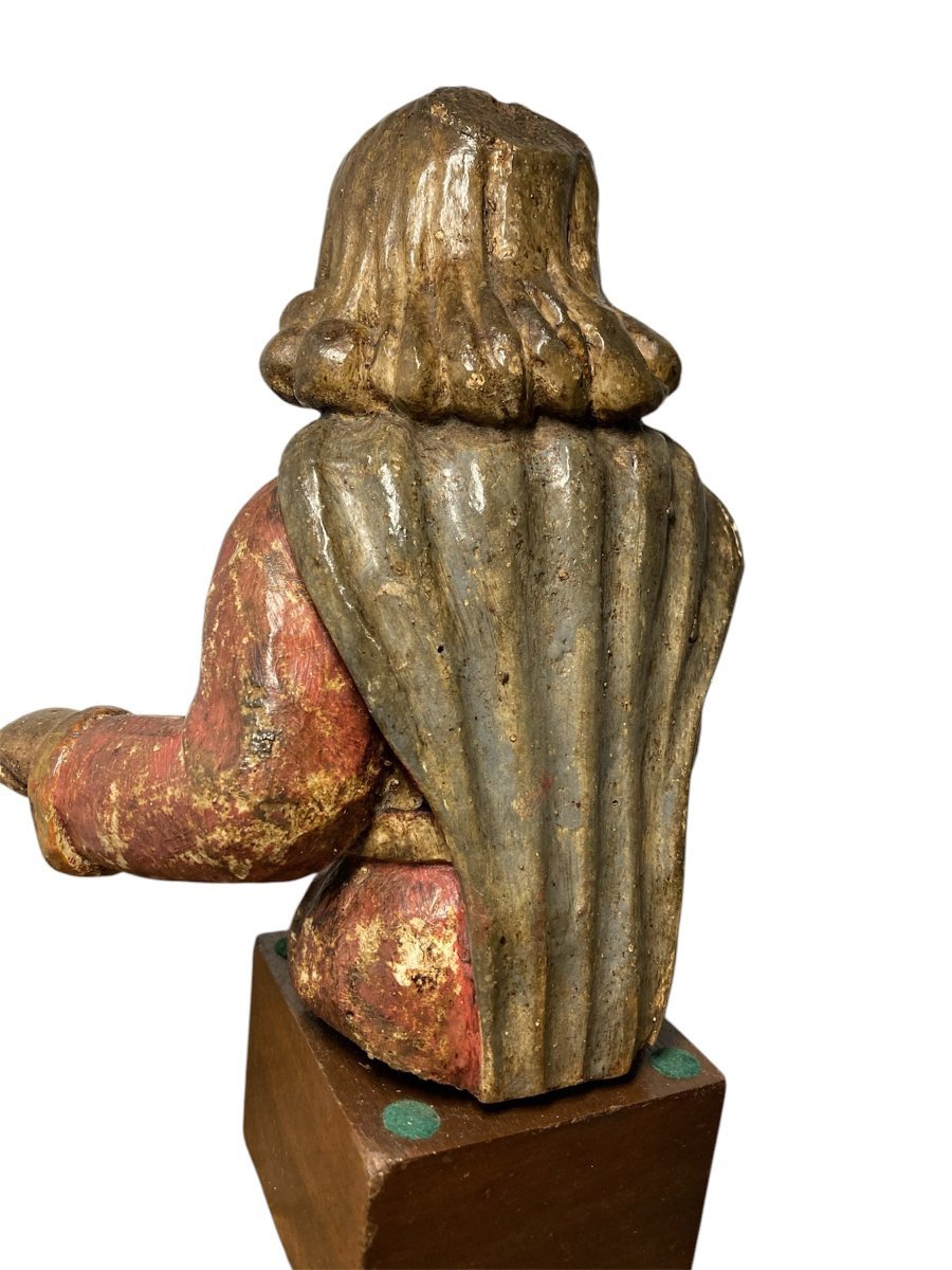 Inizio XVI secolo - Germania - Busto di Dio Padre in legno policromo-photo-4