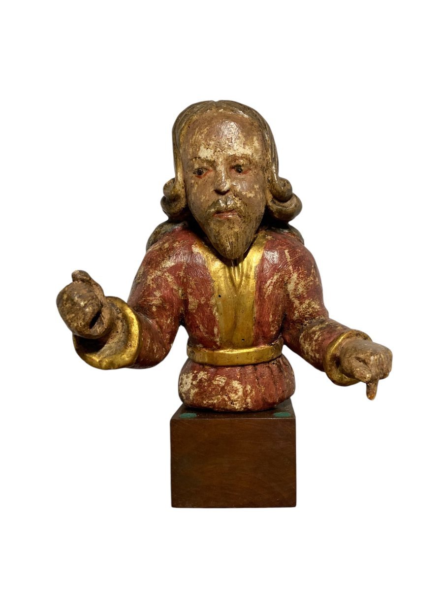 Inizio XVI secolo - Germania - Busto di Dio Padre in legno policromo