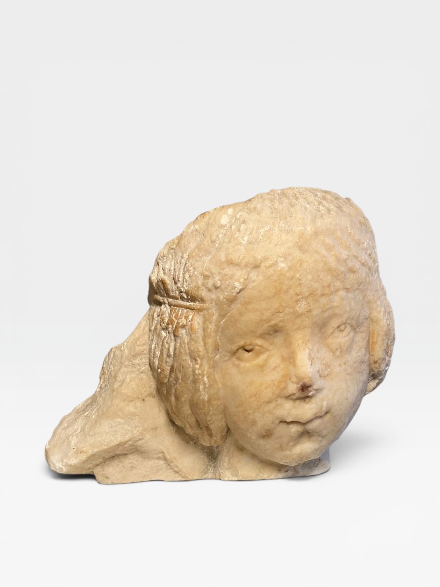 Italia settentrionale - Fine del XIV sec. - Protome angelica in marmo-photo-4