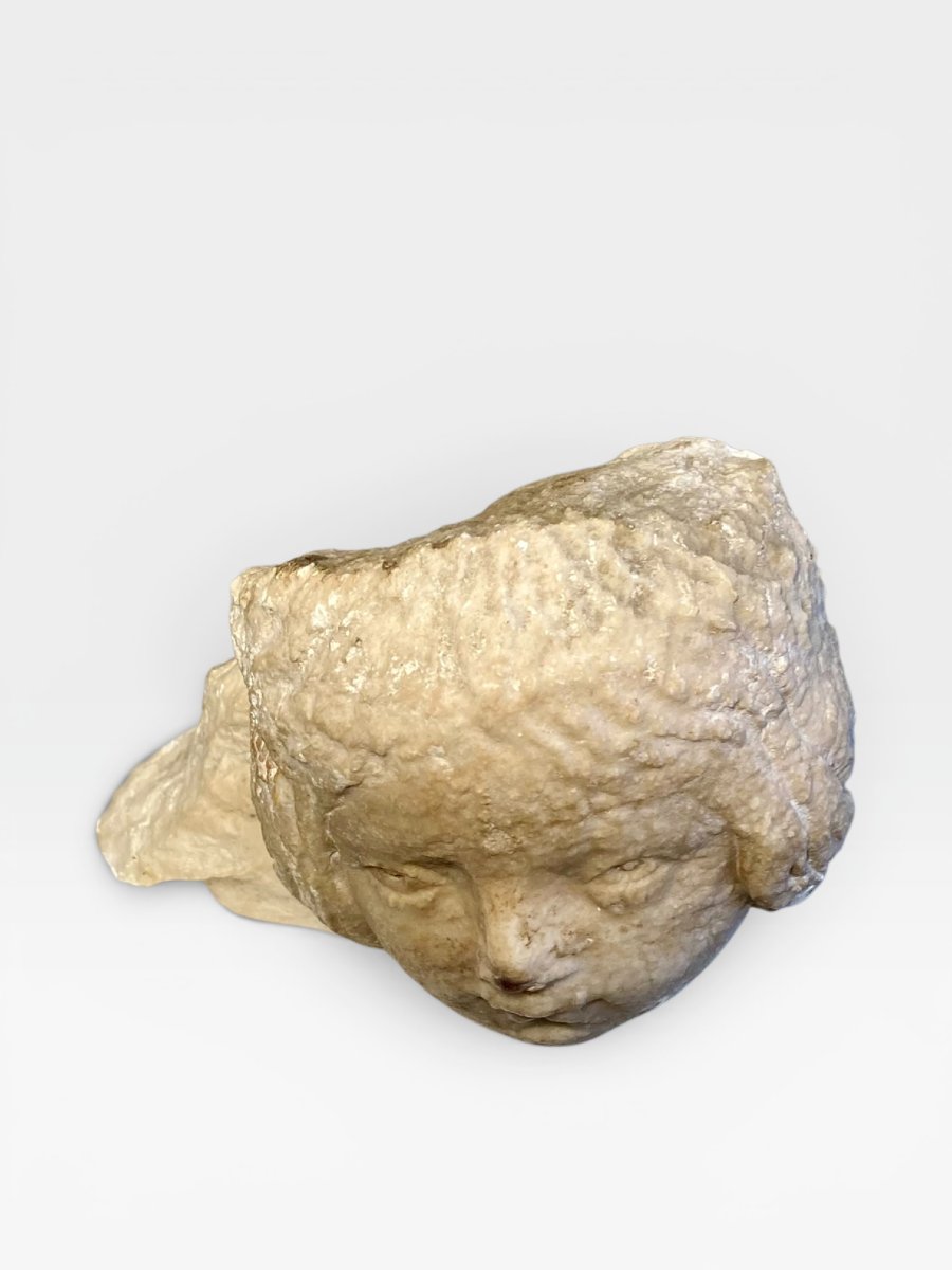 Italia settentrionale - Fine del XIV sec. - Protome angelica in marmo-photo-6