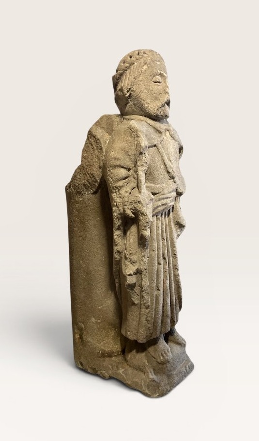 Francia (sud-ovest) - III quarto XII sec - Statua-colonna in arenaria raffigurante Carlo  Magno