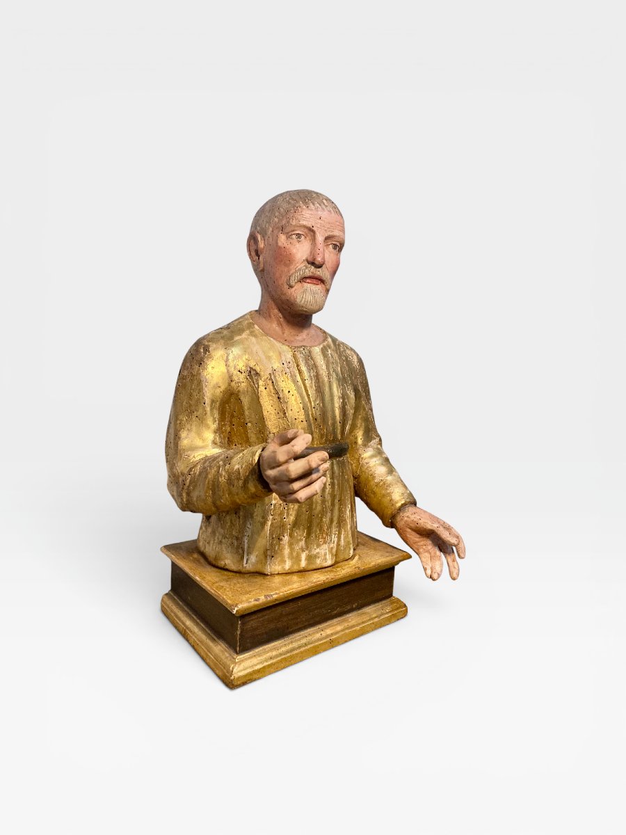 Brescia (Bottega degli Olivieri?) - I quarto del XVI sec. - Busto ligneo di S. Giuseppe-photo-4
