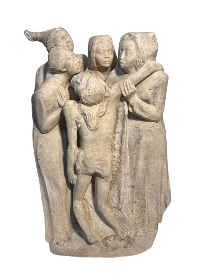 1910 - 1930 - Scultore dell’Italia settentrionale - Gruppo di Pietà in pietra calcarea-photo-2