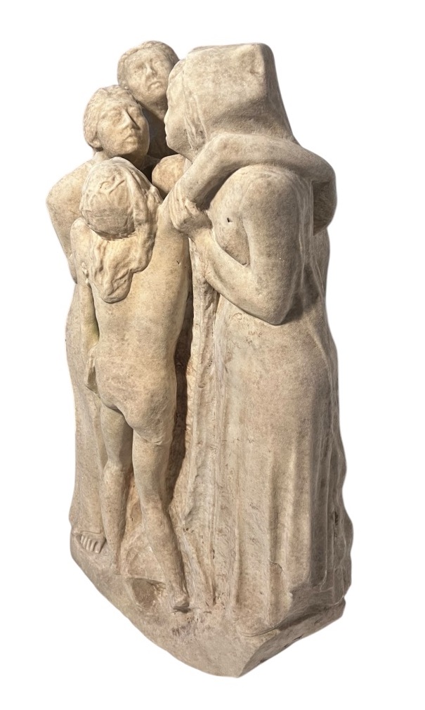 1910 - 1930 - Scultore dell’Italia settentrionale - Gruppo di Pietà in pietra calcarea-photo-3