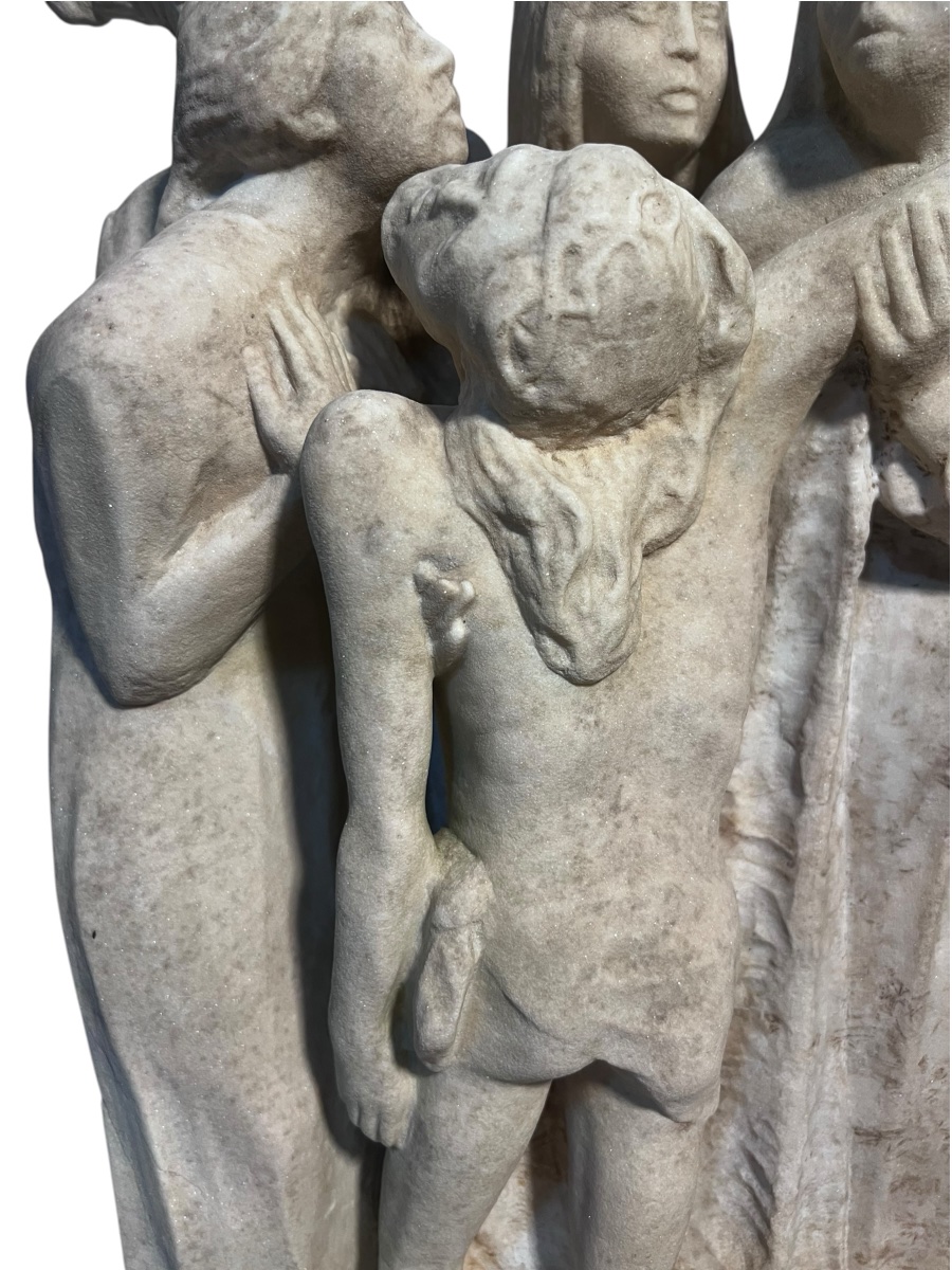 1910 - 1930 - Scultore dell’Italia settentrionale - Gruppo di Pietà in pietra calcarea-photo-5