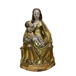 XVI sec. - Malines - Legno - Madonna in trono col Bambino