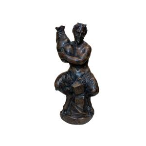 XIX sec. - Italia - Figura di satiro in terracotta