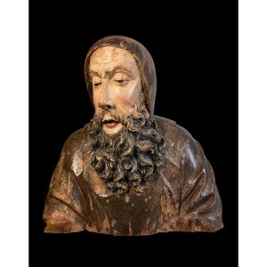 Ultimo quarto del XV sec. - Lombardia - Busto in legno di Sant'Antonio Abate