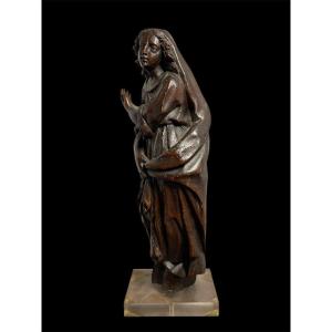 Inizi XVI secolo - Legno scolpito - Scultura fiamminga raffigurante La Maddalena