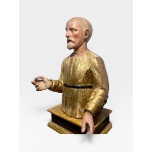 Brescia (Bottega degli Olivieri?) - I quarto del XVI sec. - Busto ligneo di S. Giuseppe
