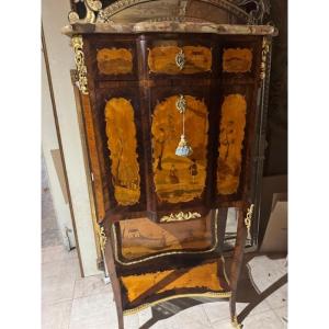 Secretary In Gilt Bronze And Marquetry (19th Century)