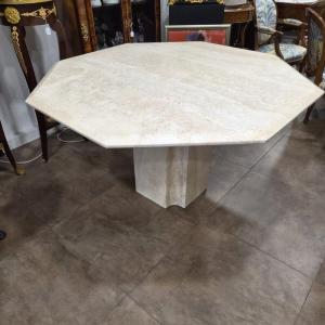 1970s Italian Travertine Dining Table