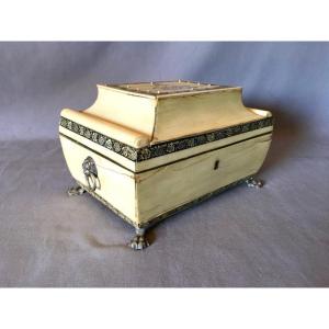 Anglo Indian Sewing Box In Ivory 19th Century