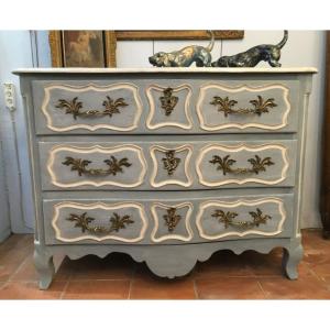 18th Century Provençal Chest Of Drawers In Painted Walnut