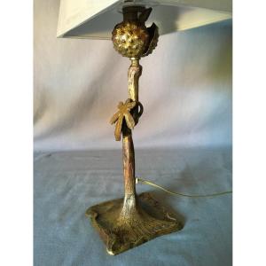 Art Nouveau Chestnut Tree Motif Lamp